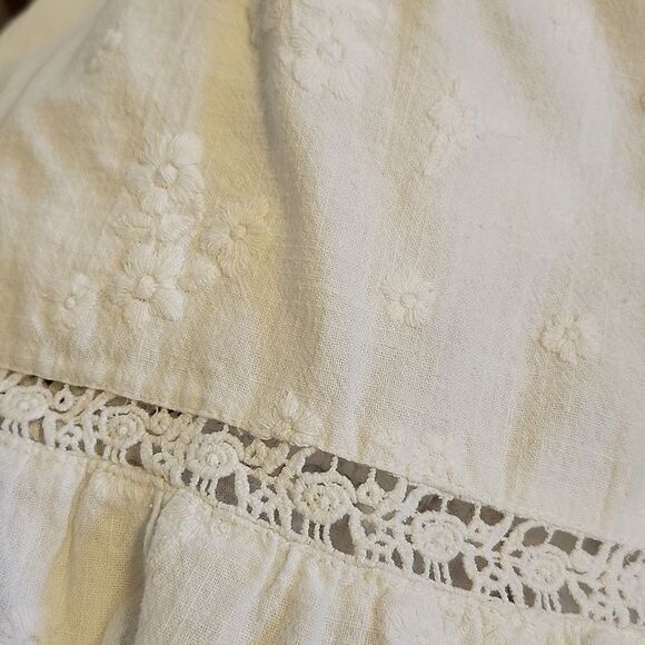 C&C California 100% cotton white eyelet mini dress swim cover up, M - Picture 8 of 8